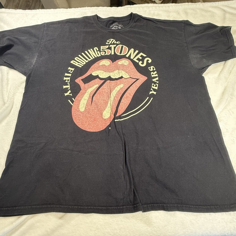 The Rolling Stones 50 & Counting 2013 Tour T-Shirt Men’s XXL Black Tee